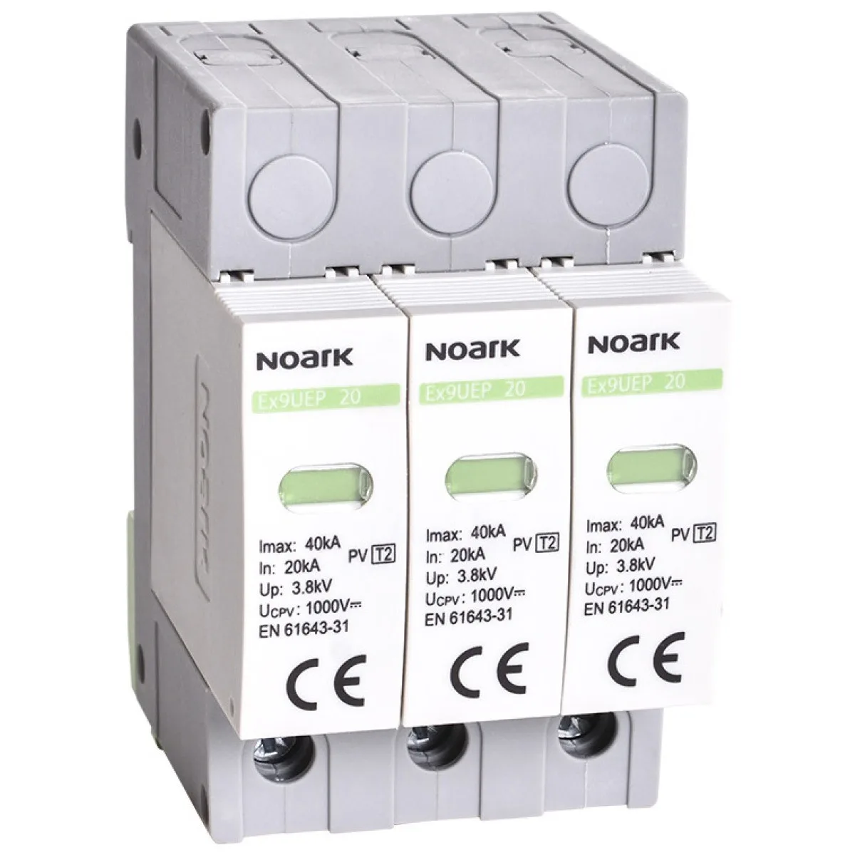 Descarcator supratensiuni fotovoltaic DC Ex9UEP 3P 1200V Tip 2 20kA Noark