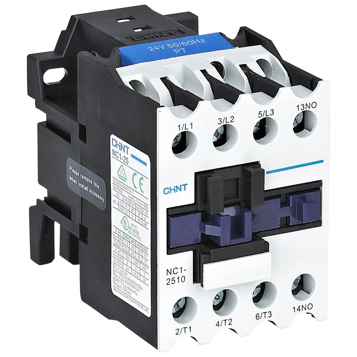 Contactor 25A 3P, bobina 230V AC, contact auxiliar 1NO, Chint
