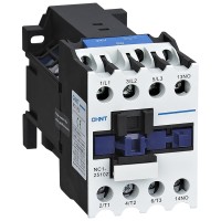 Contactor 25A 3P, bobina 230V AC, contact auxiliar 1NO, Chint - vedere laterala