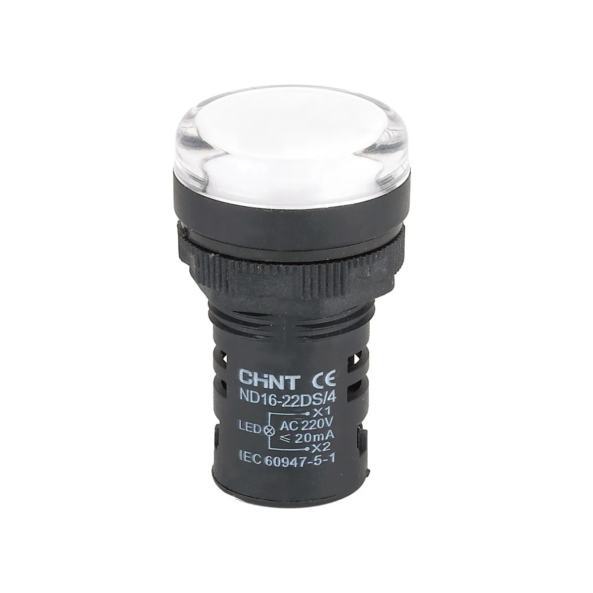 Lampa semnalizare 22mm 230VAC rosu, montaj panou - Chint