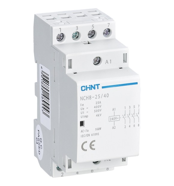 Contactor modular 25A 4P 4NO, bobina 220/240V, Chint