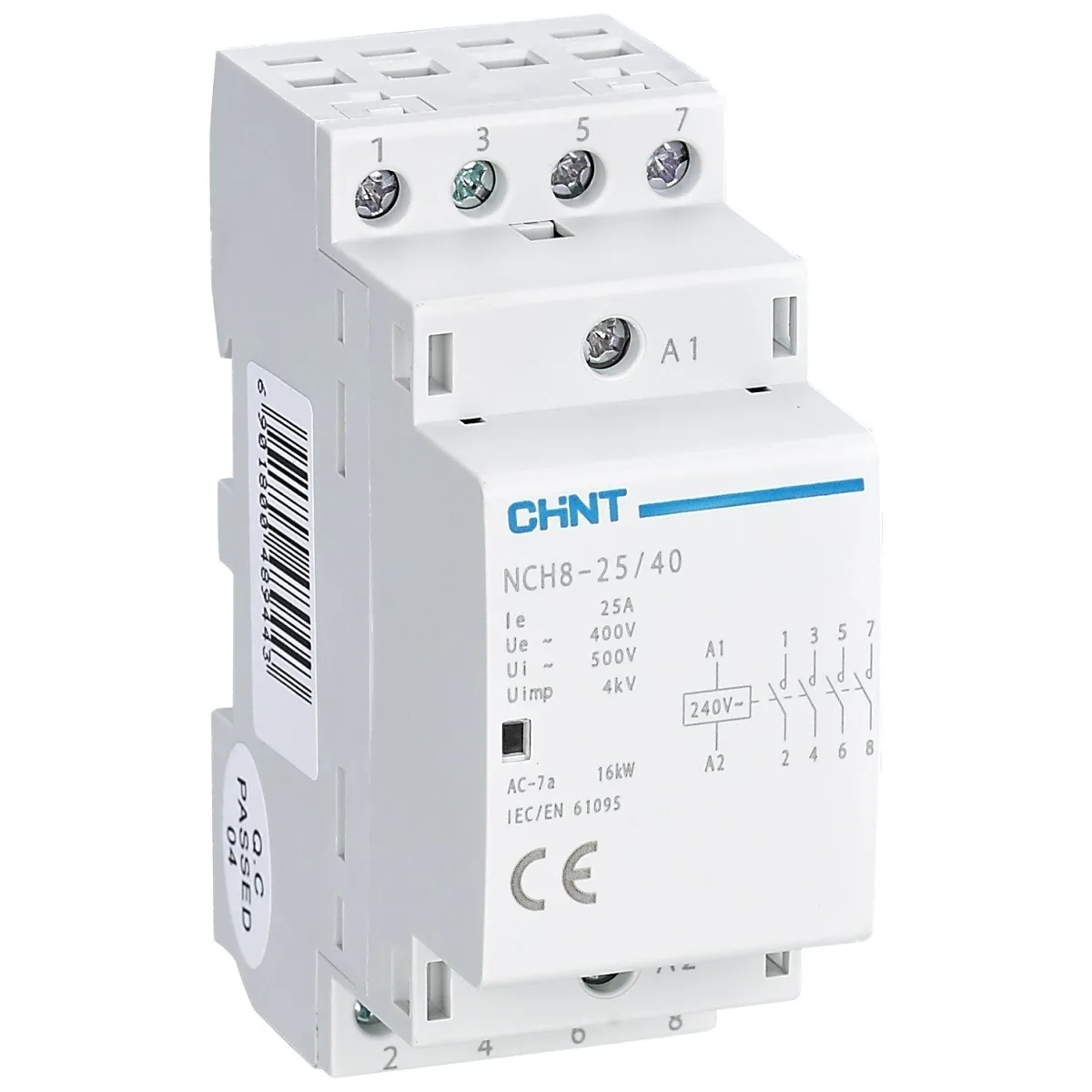 Contactor modular 25A 4P 4NO, bobina 220/240V, Chint