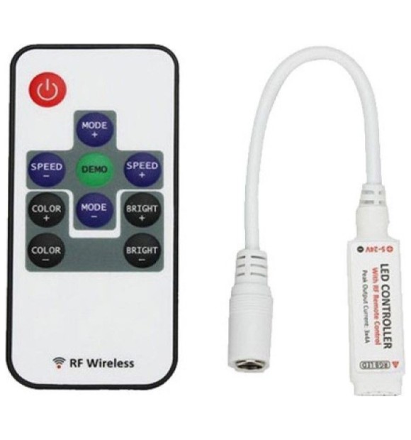 Mini controller banda LED RGB 12V, 72W, 6A, telecomanda RF 10 taste, IP20