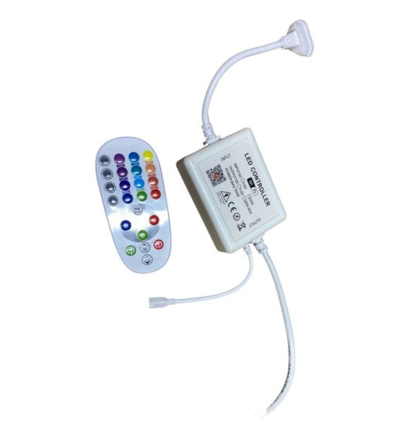 Controller NEON FLEX RGB 230V 720W, telecomanda IR + WiFi, 8x16mm