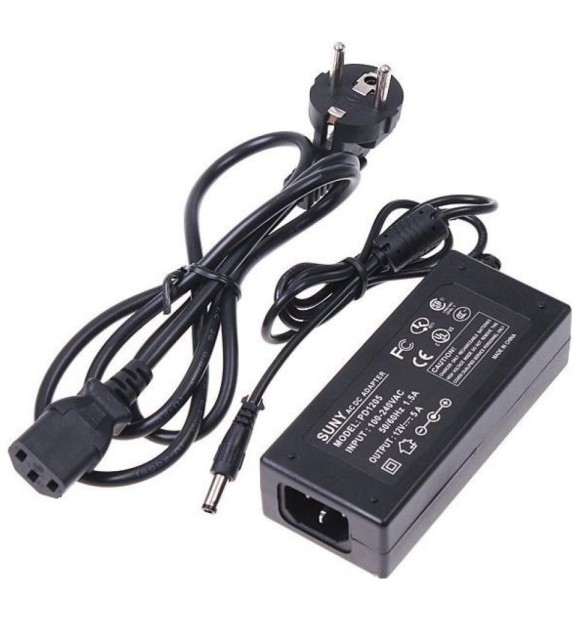 Stecher alimentare banda LED 12V, 60W, 5A, IP20 - sursa cu mufa