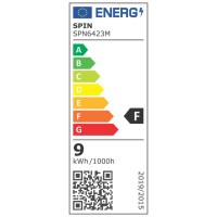 Bec LED E14, 9W 70W, 6400K lumina rece, 800Lm, 230V - vedere laterala