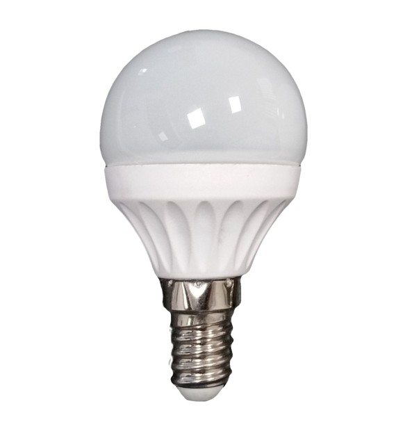 Bec LED sferic E14 glob G45, 5W, 2700K lumina calda, 450lm