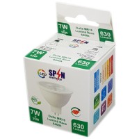 Bec LED spot MR16, 7W 55W, 24V, 6400K lumina rece, 630lm - vedere laterala