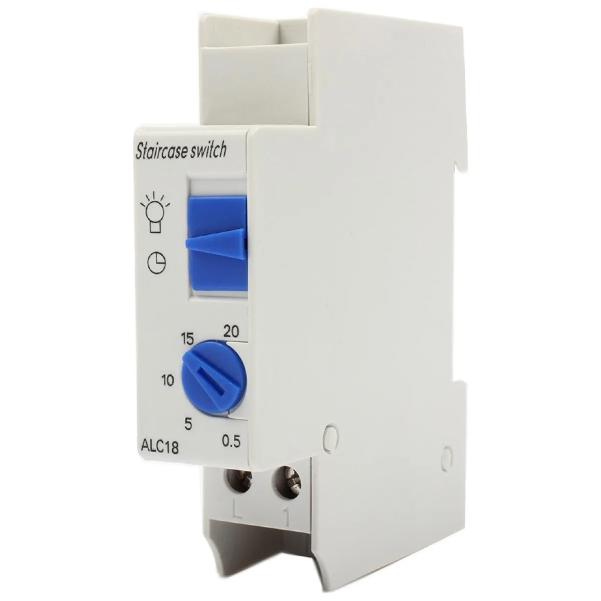 Releu temporizat 16A 1NO pe sina DIN, reglaj 0,5s-20min, IP20