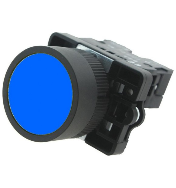 Buton Comanda Incastrat Albastru 230V 3A, Decupaj 22.5mm