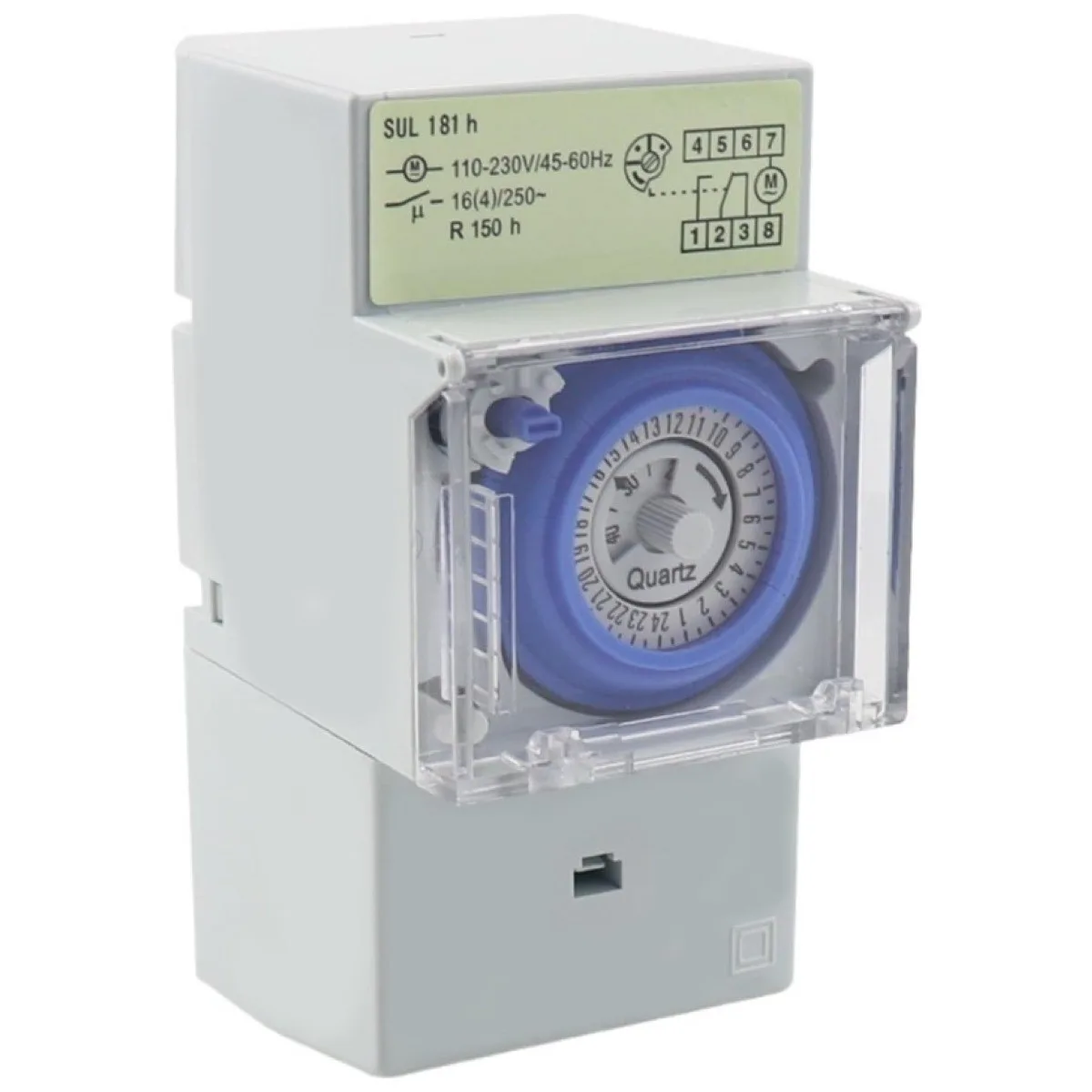 Temporizator orar mecanic 24h, sina DIN, 230V 16A, contact SPDT
