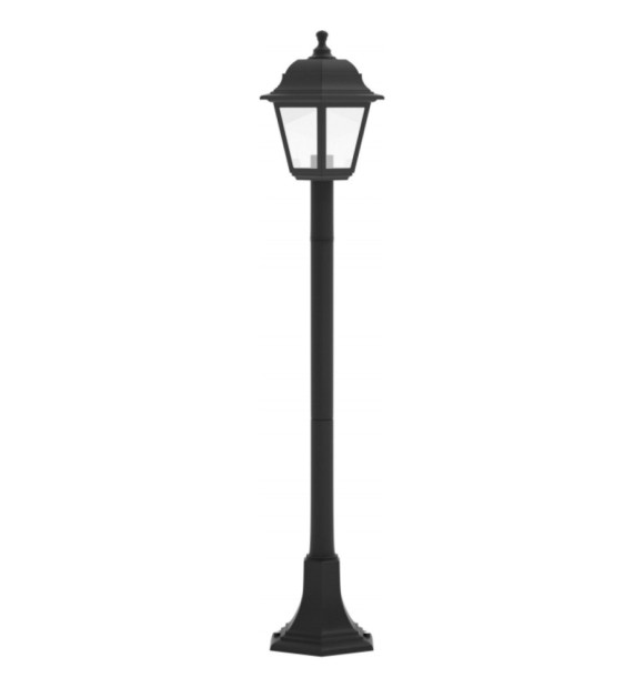Stalp iluminat exterior negru E27 40W IP44, 120 cm, pedestal gradina