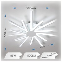 Lustra LED SUN 86W 7100lm CCT 3000K-6500K Dimabila cu Telecomanda - ambalaj