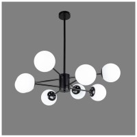 Lustra Cosmo Negru cu 8 Brate, 8xE27, 80W, 800x680mm, IP20 - detaliu
