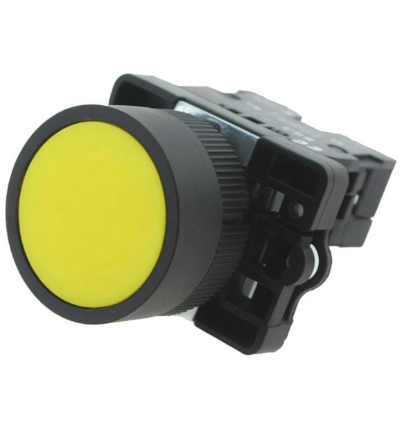 Buton Comanda Incastrat Galben 22,5mm 230V 3A pentru Tablou Electric