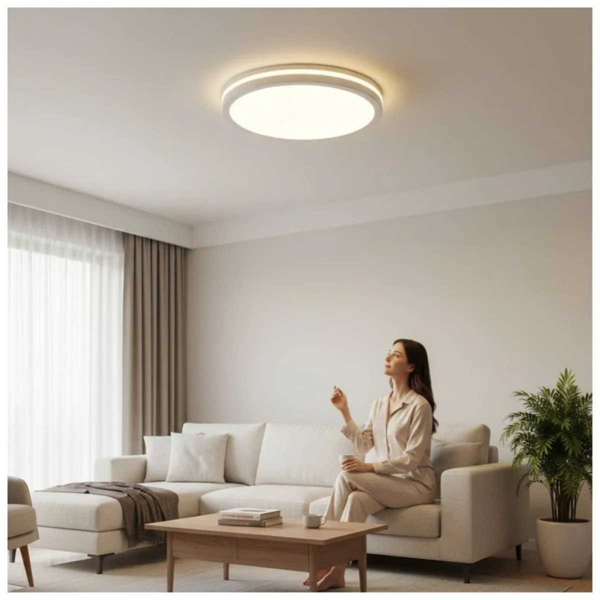 Plafoniera LED IP65 40W, 3600lm, 3CCT, 300x55mm, Alba