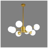 Lustra 8 Brate Cosmo Gold 8xE27 Auriu 800x680mm IP20 - vedere laterala