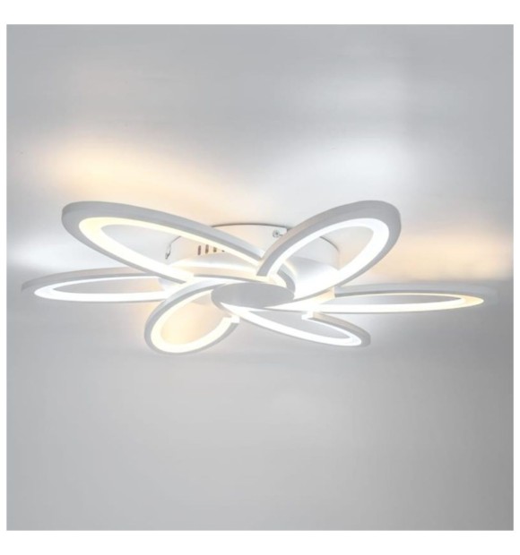 Lustra LED 108W cu 6 brate, 3 culori 3000K-6500K, telecomanda, 700x700mm