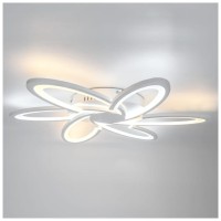 Lustra LED 108W cu 6 brate, 3 culori 3000K-6500K, telecomanda, 700x700mm