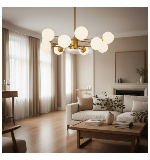 Lustra 12 Brate Cosmo Gold 12xE27 IP20, Auriu, 900x680mm