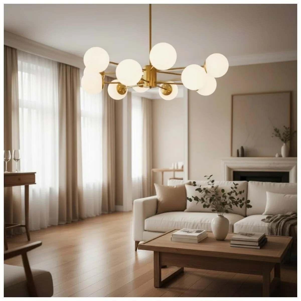 Lustra 12 Brate Cosmo Gold 12xE27 IP20, Auriu, 900x680mm