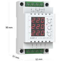 Releu de Tensiune Trifazat ZUBR 3F, 120-280V, 5A, Sina DIN - detaliu