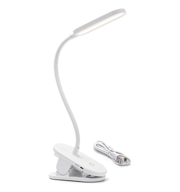 Lampa LED de birou cu clema 3W 200lm 3000K-6500K senzor miscare, acumulator 1200mAh