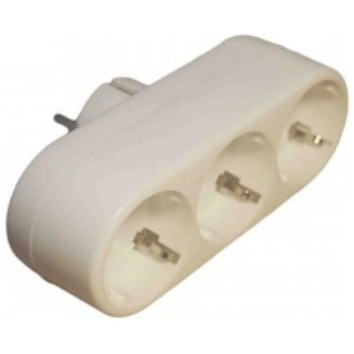 Adaptor Priza Triplu Liniar 16A 250V, Contact Cupru, IP20, Alb