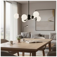 Lustra Cosmo negru cu 6 brate, 6xE27, 60W, 600x680mm, IP20