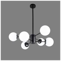 Lustra Cosmo negru cu 6 brate, 6xE27, 60W, 600x680mm, IP20 - detaliu