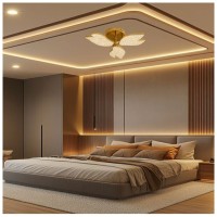 Lustra LED 3 Brate Aurie 40W 4300lm Dimabila CCT cu Telecomanda - ambalaj