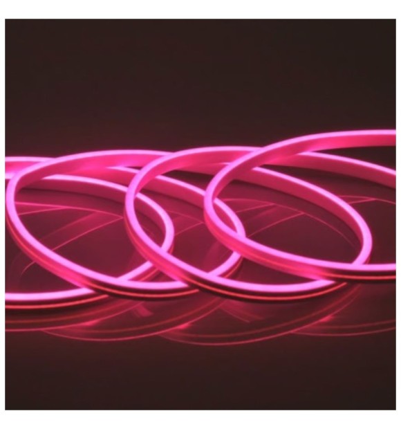 Neon Flex LED Roz 10W/m 220V SMD2835 8x16mm IP65, rola 50m