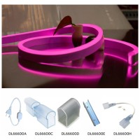 Neon Flex LED Roz 10W/m 220V SMD2835 8x16mm IP65, rola 50m - vedere laterala