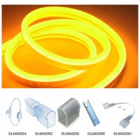 Neon Flex LED Portocaliu 8x16mm SMD2835 10W/m 220V IP65, rola 50m - vedere laterala