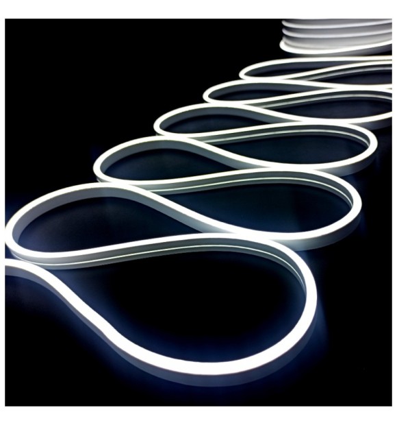 Neon Flex LED 8W/m 24V Lumina Rece 6500K IP65, 5x11mm