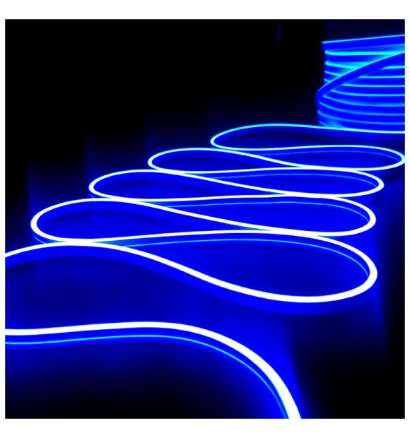 Neon Flex LED Albastru 8W/m 24V IP65, 5x11 mm SMD 2835