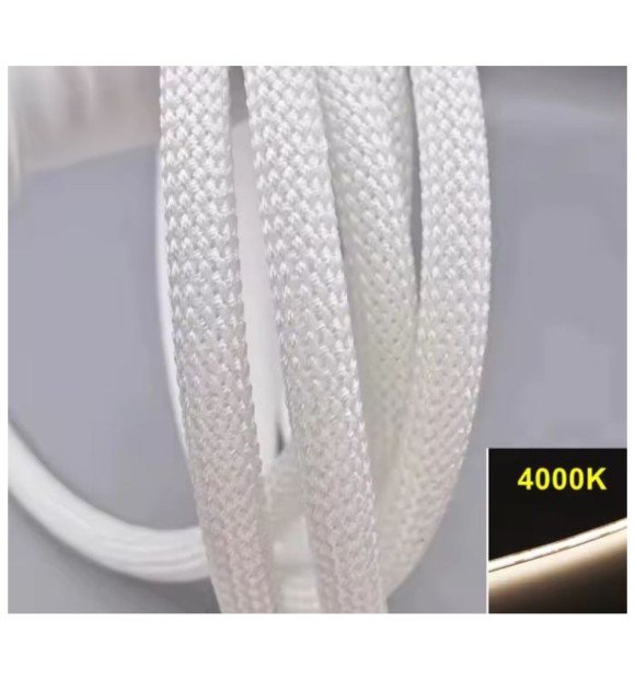 Neon Flex LED 360 grade 24V 12W/m 4000K IP20 alb neutru, rola 5m