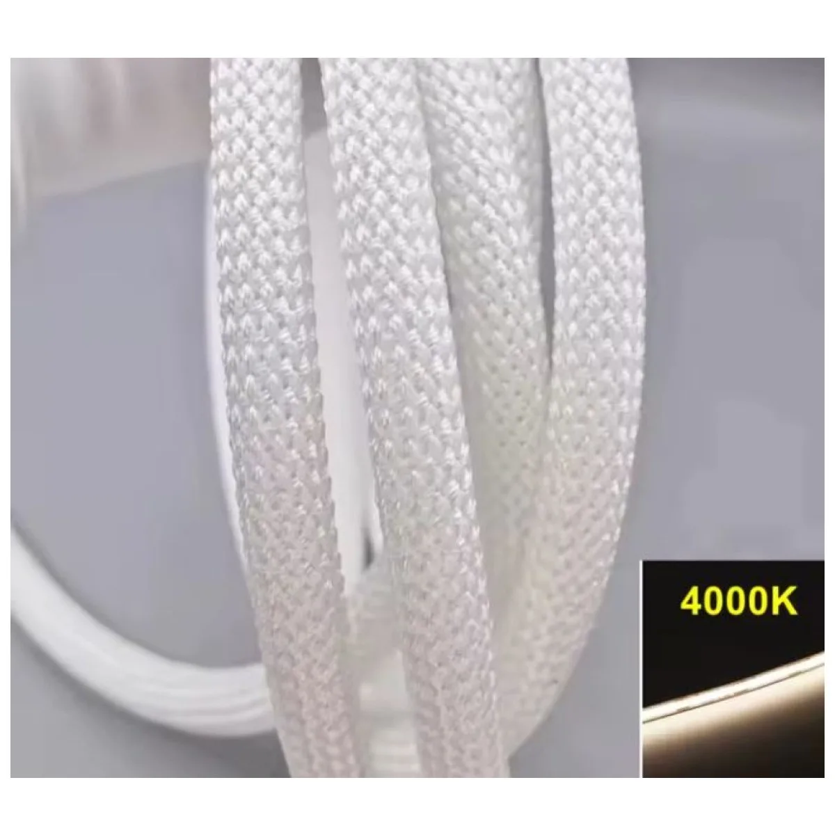Neon Flex LED 360 grade 24V 12W/m 4000K IP20 alb neutru, rola 5m
