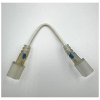 Conector cu fir si capac alimentare neon flex 14x23mm 220V, pin 9mm - vedere laterala