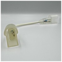 Conector cu fir si capac alimentare neon flex 14x23mm 220V, pin 9mm - detaliu
