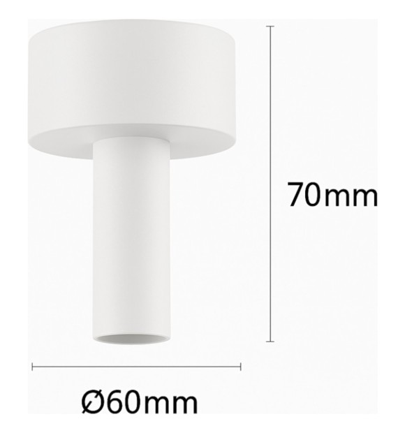 Suport fixare cu alimentare tub neon flex 360 grade Ø22, aluminiu