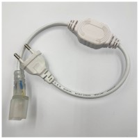 Alimentator cu stecher 220V pentru neon flex 14x23mm, pin 9mm - vedere laterala