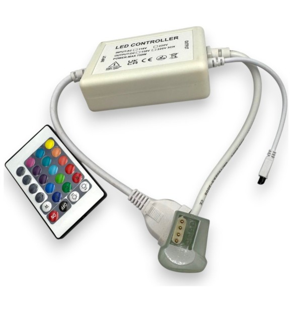 Controller Neon Flex 220V cu Telecomanda IR, 720W, tub 14x23mm pin 12mm