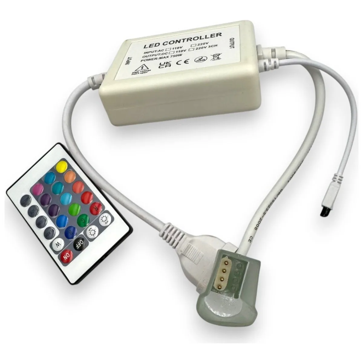 Controller Neon Flex 220V cu Telecomanda IR, 720W, tub 14x23mm pin 12mm