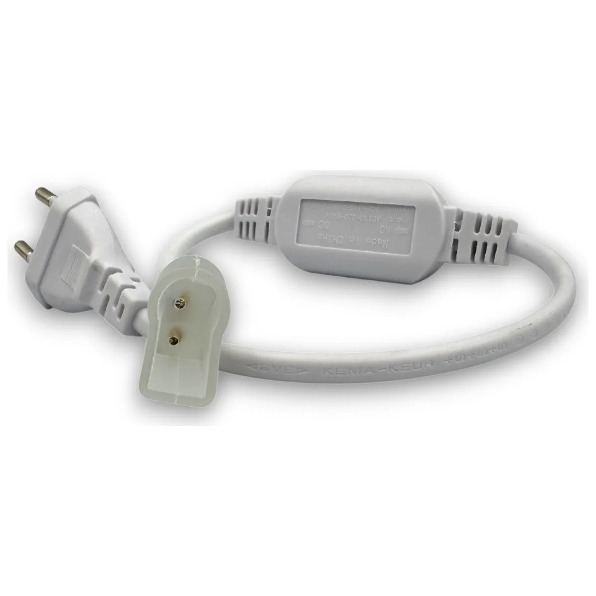 Alimentator neon flex 220V cu stecher, 8x16mm, pin 6mm