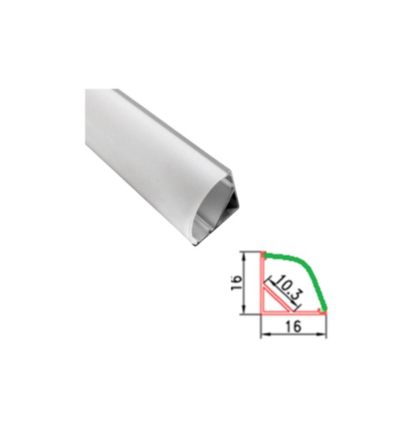 Profil Aluminiu Colt 1m pentru Banda LED, 16x16mm, Rotunjit, IP20
