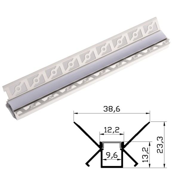 Profil Aluminiu Rigips Colt Interior 1m, 38.6x23.3mm, IP20