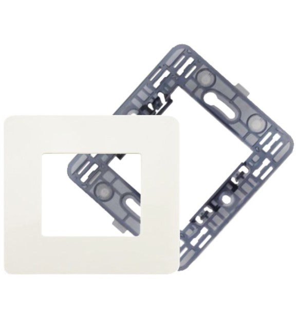 Rama 2 module Spin NEO, plastic alb cu suport gri