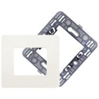 Rama 2 module Spin NEO, plastic alb cu suport gri
