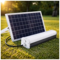 Corp Liniar LED 30W cu Panou Solar IP65, 6500K, 300x72x68mm